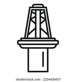 Rig tower icon outline vector. Sea oil. Gas platform