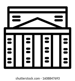 Riga bank building icon. Outline Riga bank building vector icon for web design isolated on white background