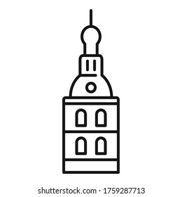 Riga cathedral icon. Outline riga cathedral vector icon for web design isolated on white background