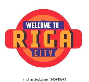 Riga in Latvia is Beautiful city to visit on holiday, vector cartoon illustration