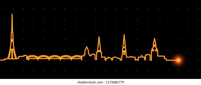 Riga Light Streak Skyline