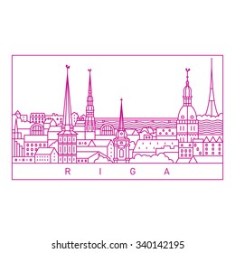 Riga line art landscape