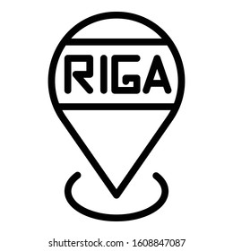 Riga location icon. Outline Riga location vector icon for web design isolated on white background