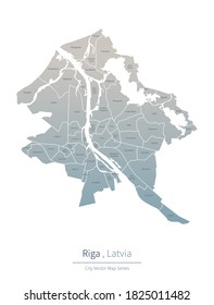 Riga Map. a major city in the Latvia.