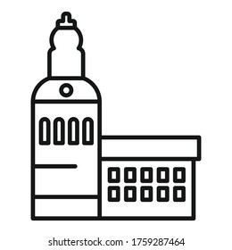 Icono del viejo edificio Riga. Esquema riga antiguo icono vector de construcción para el diseño web aislado en fondo blanco