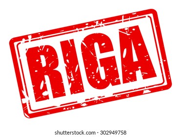 Riga red stamp text on white