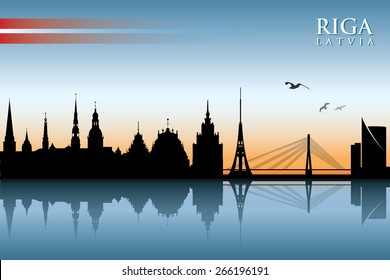 Riga skyline - vector illustration