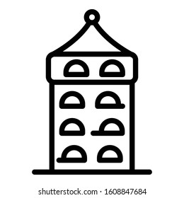 Riga tower icon. Outline Riga tower vector icon for web design isolated on white background