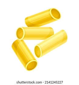 Rigatoni dry pasta. Italian restaurant menu design vector illustration