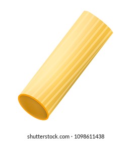 Rigatoni mockup. Realistic illustration of rigatoni vector mockup for web design isolated on white background