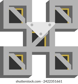 Letra de construcción de montaje vector alfabeto