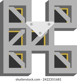 Rigging Construction Letter Alphabet Vector