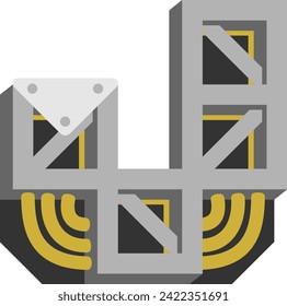 Letra de construcción de montaje vector alfabeto