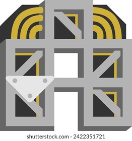 Letra de construcción de montaje vector alfabeto