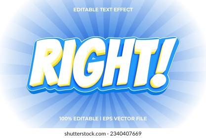 right 3d editable text effect, template with 3d style use for logo and business brand
