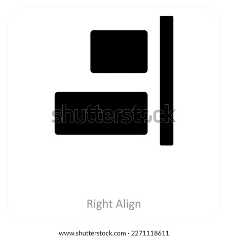 Right align and Alignment icon concept