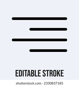 Right Align Icon Symbol. Alignment Icon Vector Illustration.