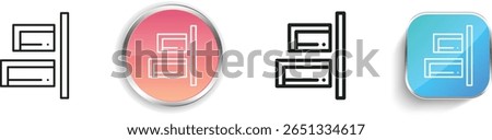 right align icon. Thin Linear, Regular and Button Style Design Isolated On White Background
