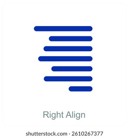 Right Align and writing tools icon concept
