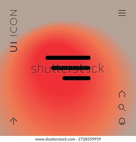 Right aligned hamburger menu icon. Step lines navigation and filter symbol.