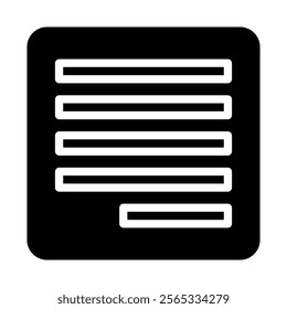 Right aligned text icon. Concept of text formatting and document editing.