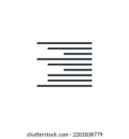 right alignment icon. Element of editorial design icon. Thin line icon for website design and development, app development. Align right Isolated Vector Icon