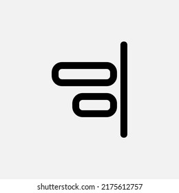Right alignment icon in line style about text editor, use for website mobile app presentation