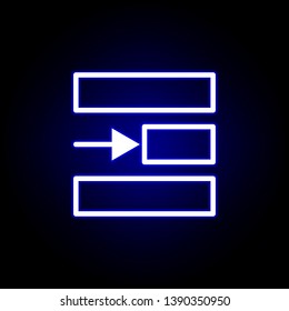 right alignment icon in neon style. Can be used for web, logo, mobile app, UI, UX