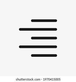 Right alignment icon. Simple text alignment button sign for websites and mobile apps UI design.