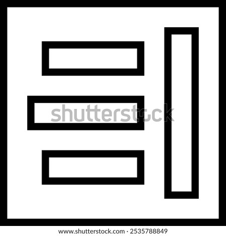 right alignment icon. Thin linear style design isolated on white background