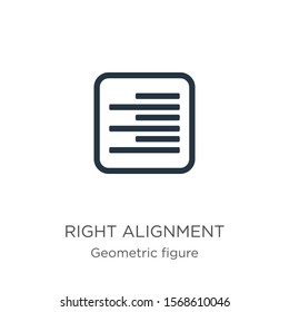 Right alignment icon vector. Trendy flat right alignment icon from geometric figure collection isolated on white background. Vector illustration can be used for web and mobile graphic design, logo, 