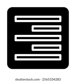 Right alignment text icon. Concept of text formatting and document editing.