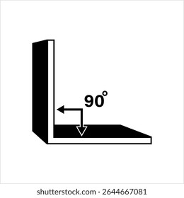 Ícone Ângulo Direito, 90 Graus, Ilustração de Arte Vetorial de 90 Graus