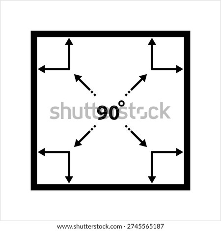 Right Angle Icon, 90 Degree, Ninety Degree Vector Art Illustration