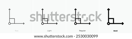 right angle icon. Thin, Light Regular And Bold style design isolated on white background