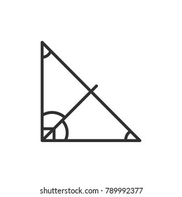 right angle triangle. geometry. linear icon. Line with Editable stroke