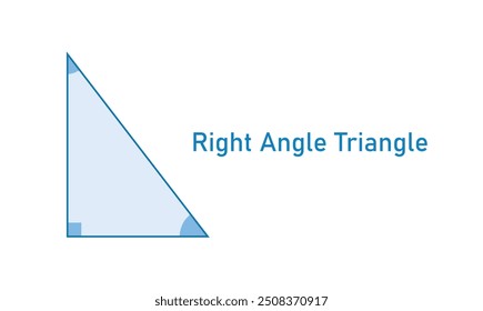 Right angle triangle shape in geometry.