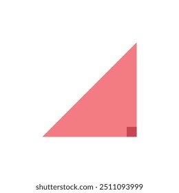 Right angle triangle shape in geometry.