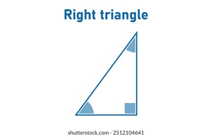 Right angle triangle shape in geometry.