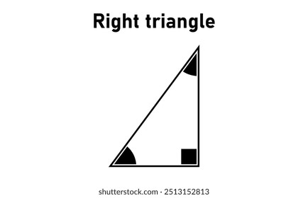 Right angle triangle shape in geometry.