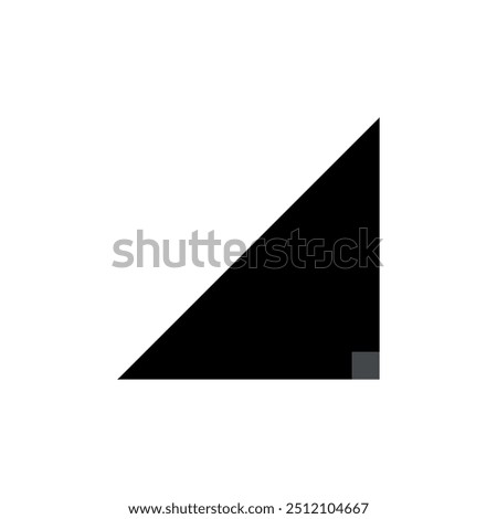 Right angle triangle shape in geometry.