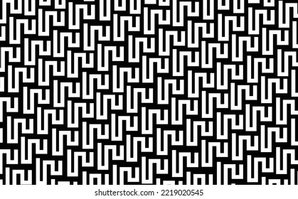 Right angle zig zag line abstract pattern. Black and white abstract background. Suitable for wallpaper, banner, card, cover, and prints. svg