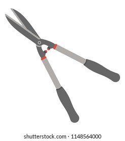 
Right angled long blades with handles, a shape like big scissor, pictogram for grass shear 
