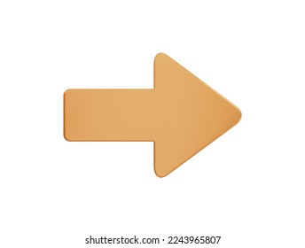 Right arrow with 3d vector icon cartoon minimal style