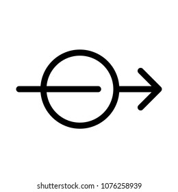 Right Arrow Across the Circle