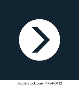 Right arrow angle in circular filled button icon, Vector