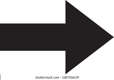 Right arrow black icon isolated on white background