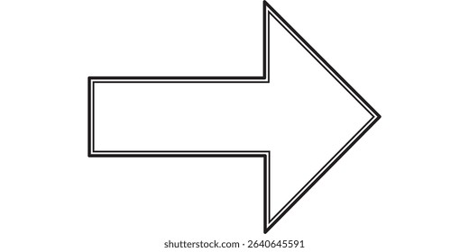 Right arrow black icon. Right arrow line icon. Editable stroke arrow Application.