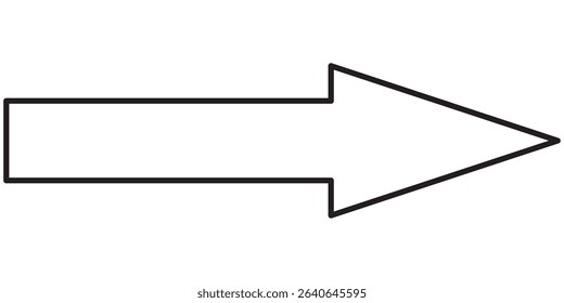 Right arrow black icon. Right arrow line icon. Editable stroke arrow Application.