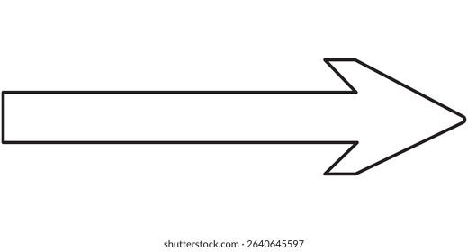 Right arrow black icon. Right arrow line icon. Editable stroke arrow Application.